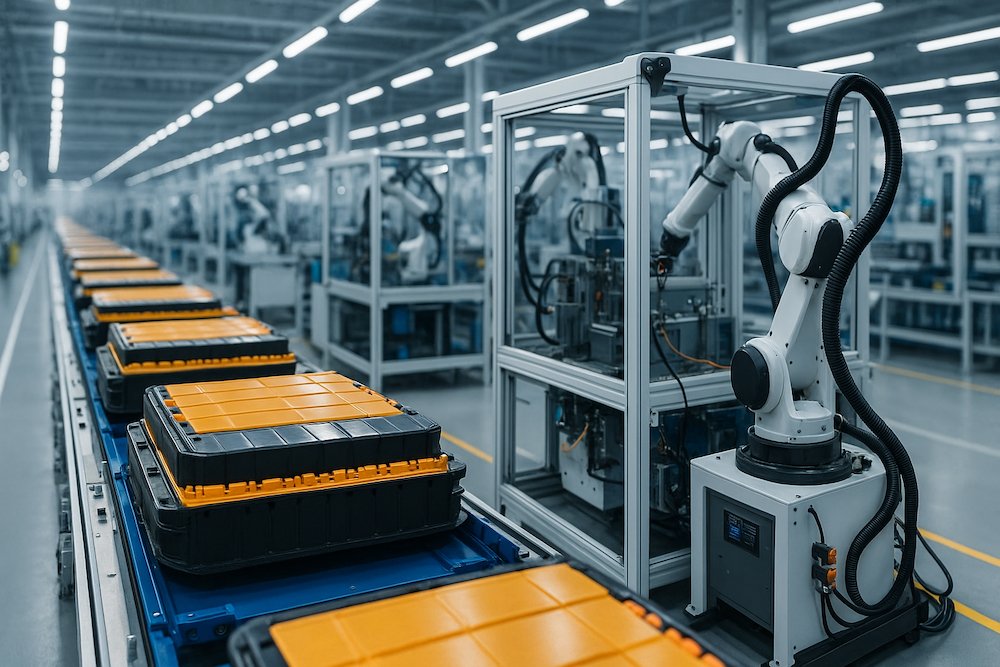 modern electric vehicle battery production line