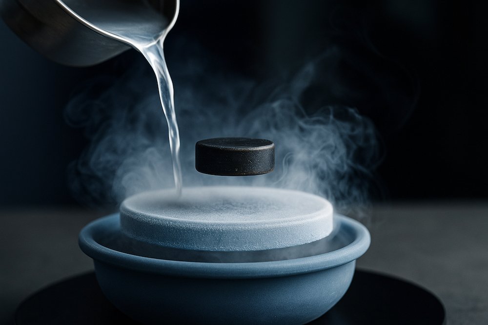 Realistic demonstration of the Meissner effect with a magnet levitating above a superconducting disk cooled by liquid nitrogen