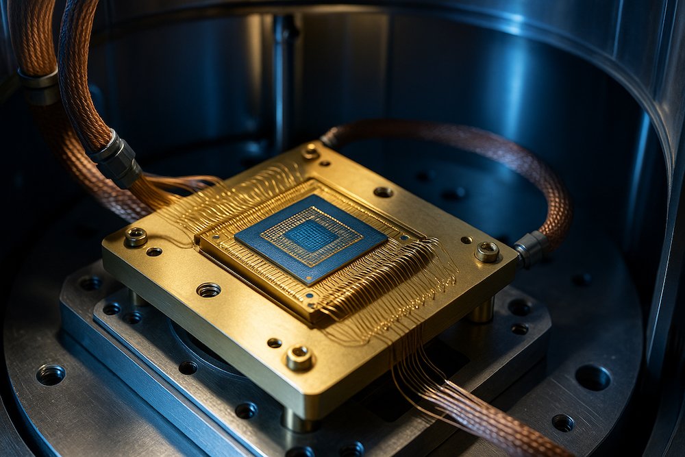 Superconducting quantum processor inside cryogenic dilution refrigerator with gold-wired qubits