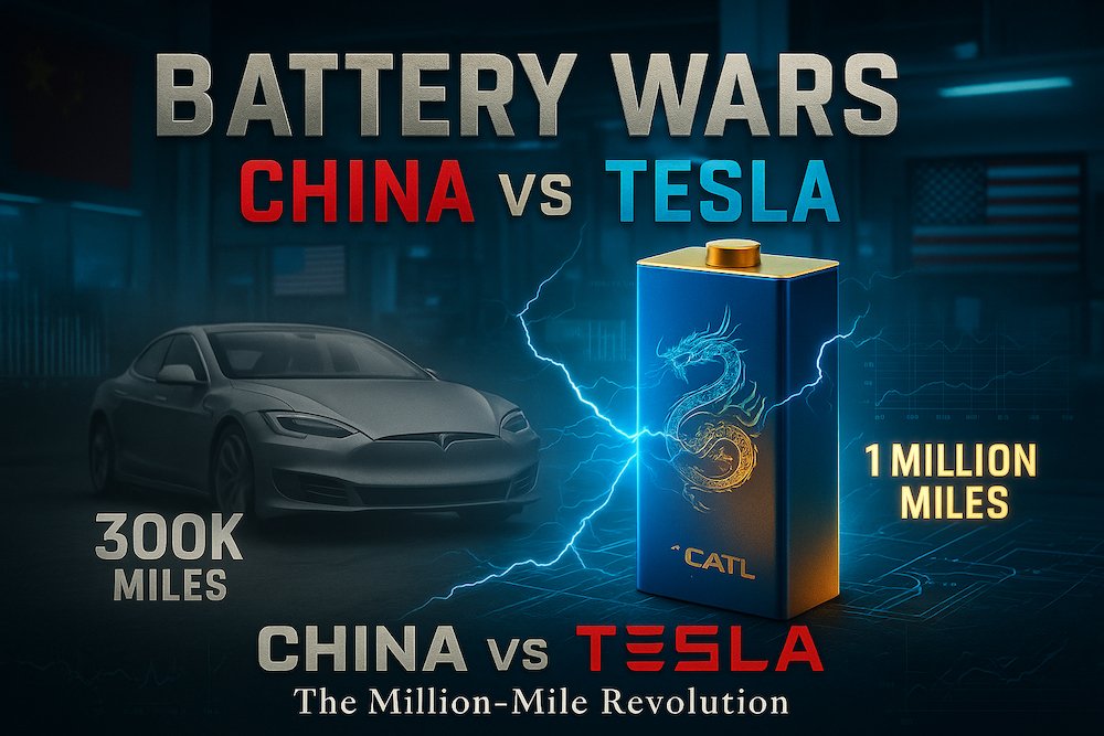 CATL million-mile battery vs Tesla Model S with 300K miles — electric vehicle competition China vs USA
