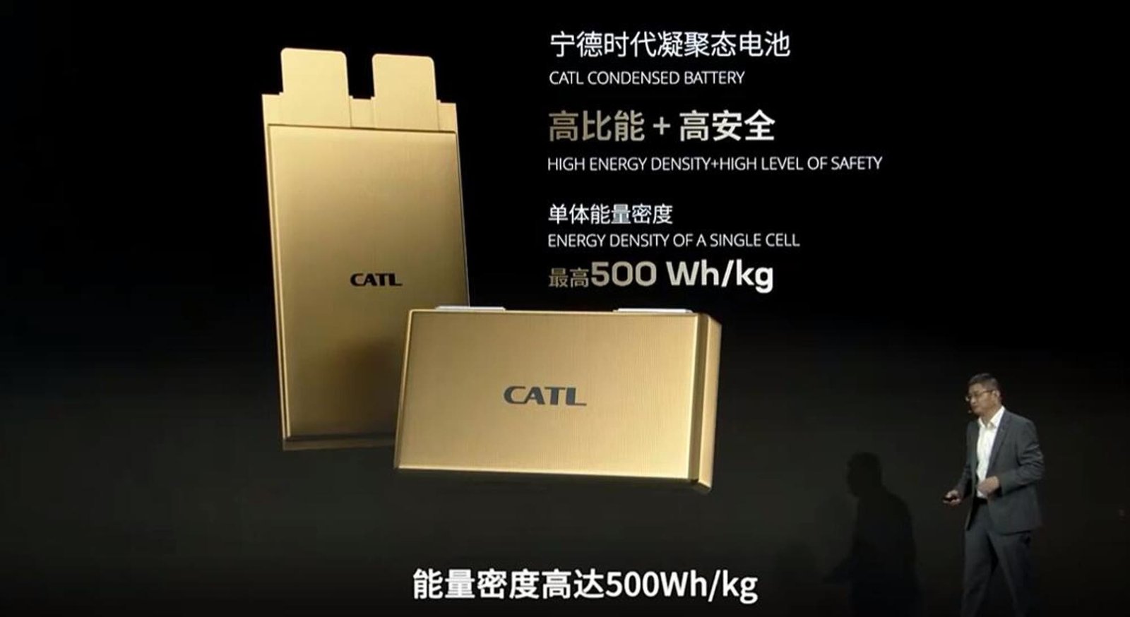 CATL unveils 500 Wh/kg condensed battery with high energy density and safety features